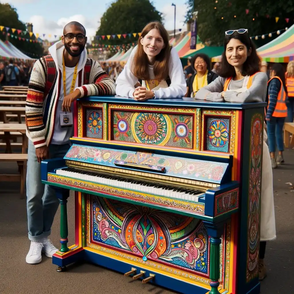 three at piano