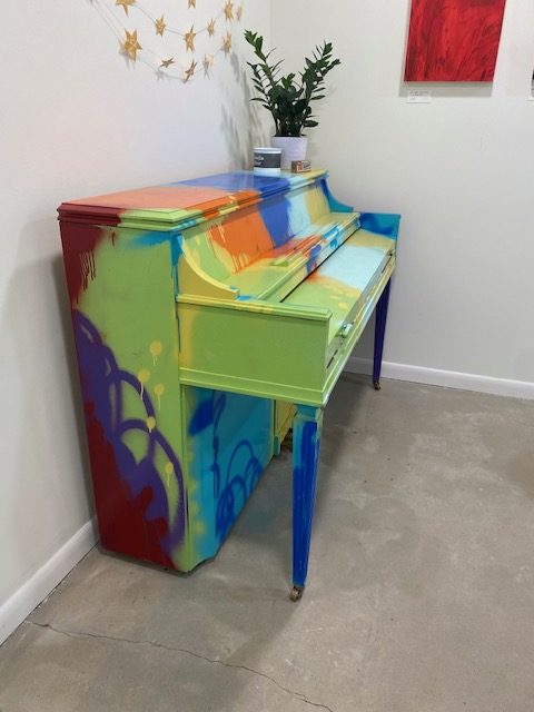 Painted piano at Good Art Co.