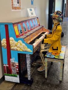 Skeleton at Painted Piano